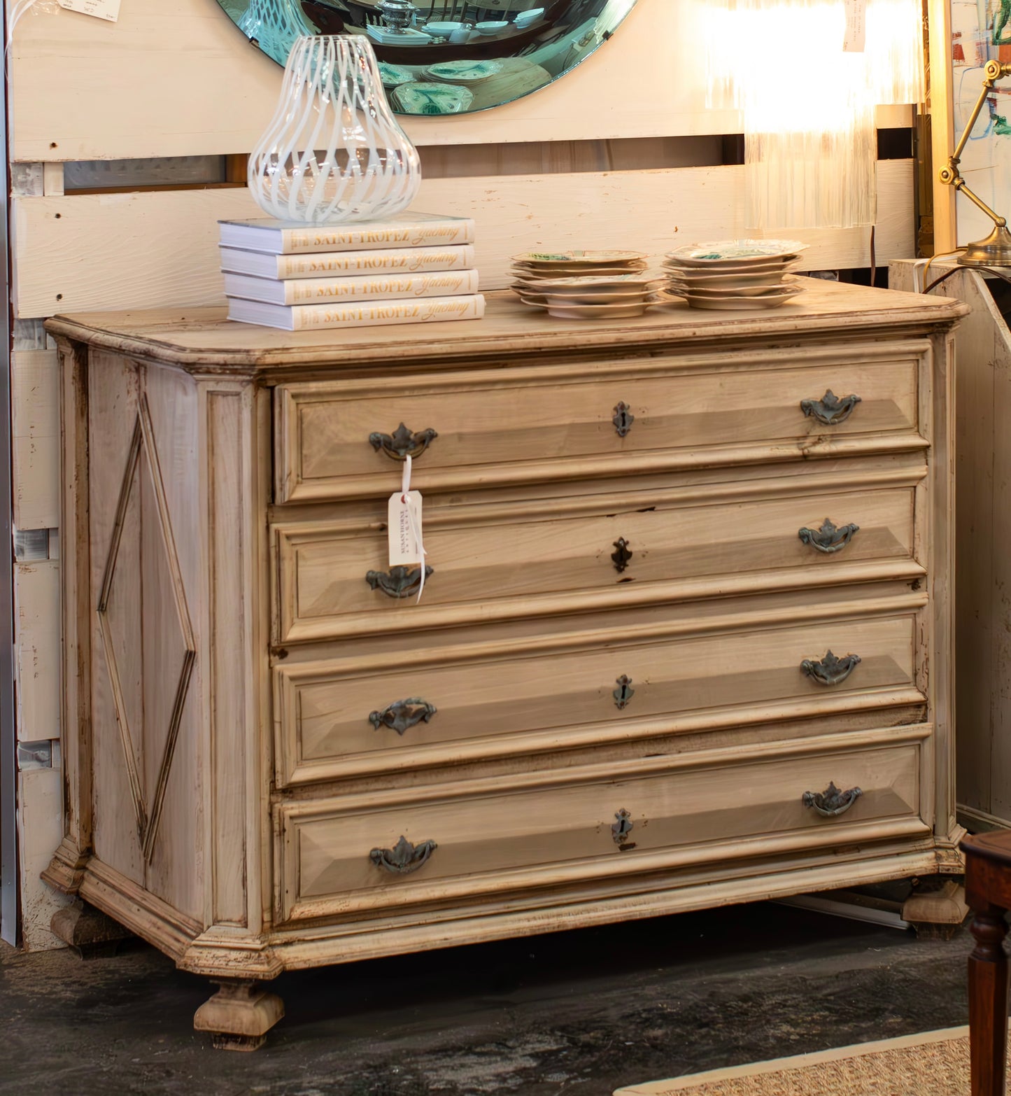 Antique Bleached Oak Chest of Drawers